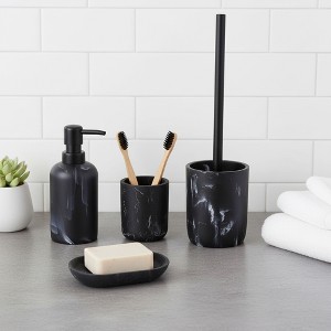 Evideco French Home Goods 4-Piece Marble Bathroom Accessory Set - 1 of 4