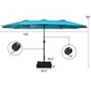Tangkula 15FT Double-Sided Twin Patio Umbrella with Base Extra-Large Market Umbrella for Outdoor - 3 of 4