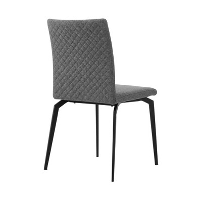 Lyon Contemporary Gray Fabric Upholstered Metal Side Chair