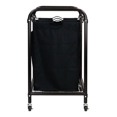 Bronze Metal Frame Laundry Sorter with Black Removable Bags