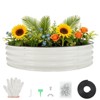 Acekool Galvanized Raised Garden Bed Kit, Oval Open-Bottom Metal Planter Box for Vegetables, Flowers, Herbs and Fruits - 2 of 4