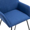 CLIHOME Modern Dining Chairs with Arms, Soft Upholstered Fabric Armchairs with Powder-Coated Steel Legs for Kitchen & Dining Room(Set of 2) - 2 of 4