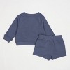 Baby Boys' 2pc Fox Applique Sweatshirt & Shorts Set - Cloud Island™ Navy Blue - 2 of 4