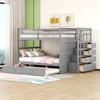 Grungis Full Over Full Loft Bed with Twin Size Trundle and Staircase,Modern Bunk Bed with Guardrails and Drawers,Loft and Bunk Bed for Bedroom - 2 of 4