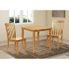 Kings Brand Furniture - Kurmer Square Solid Wood Dining Room Kitchen Table, Natural Oak - 4 of 4