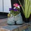 11" Wide Planter Rugged Jeans Flower with Pocket Frog Design - Alpine Corporation: Durable Concrete, No Assembly Required - 2 of 4