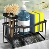 Cheer Collection Stainless Steel Sink Caddy Sponge Holder with Sloped Drain Tray – Compact Counter Organizer - 3 of 4