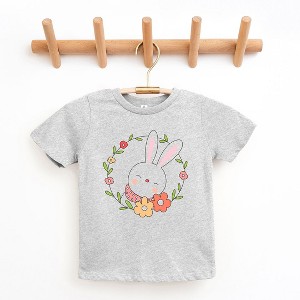 The Juniper Shop Easter Bunny Flower Wreath Toddler Short Sleeve Tee - 1 of 2