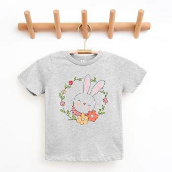 The Juniper Shop Easter Bunny Flower Wreath Toddler Short Sleeve Tee