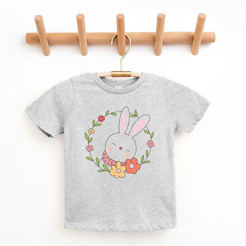 The Juniper Shop Easter Bunny Flower Wreath Toddler Short Sleeve Tee, 1 of 3