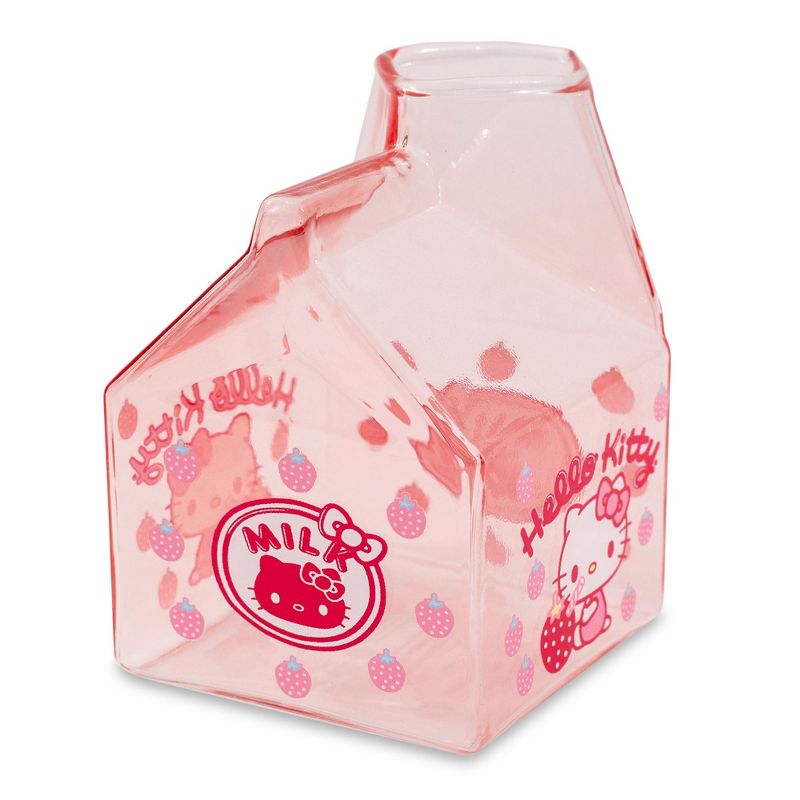 Silver Buffalo Sanrio Hello Kitty Glass Strawberry Milk Carton | Holds 12 Ounces, 3 of 10