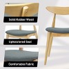 Mid-Century Dining Chairs Set of 2 with Curved Backrest,Plush Cushion and Rubberwood Frame for Dining Room-Baofuwish - 3 of 4