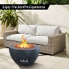 Kante 25" Outdoor Round Concrete & Metal Propane Gas Smokeless Bowl Fire Pit Table - Charcoal - Rosemead Home & Garden, Inc. - 2 of 4