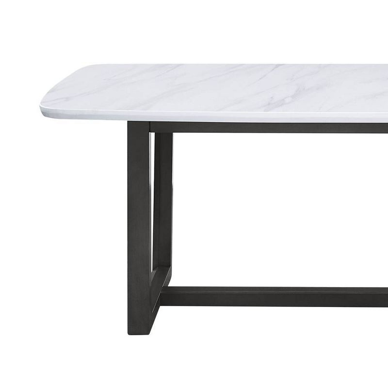 72&#34; Madan Dining Table - Marble/Weathered Gray Finish - Acme Furniture, 6 of 8
