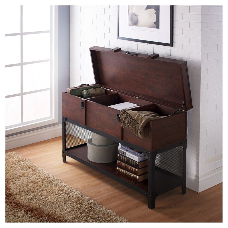 Millan Trunk Style Sofa Table Vintage Walnut - HOMES: Inside + Out, 3 of 6