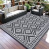 Outdoor Rug Waterproof Plastic Straw Rug UV-Resistant Reversible Mat for Camping RV Porch Deck Balcony Beach - 2 of 4