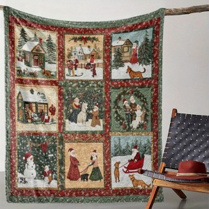 Lomsoe Christmas Village Print Flannel Blanket - All Seasons Soft and Warm Throw Blanket for Bed, Napping, Camping, Travel, Office - 1 of 4