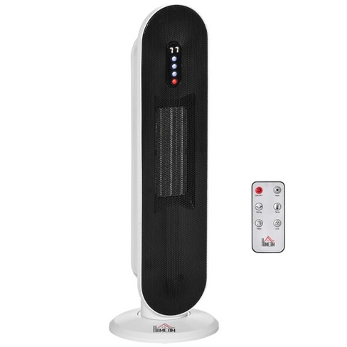 Homcom Ceramic Space Heater, Indoor Tower Heater With 45 Degree  Oscillation, Remote Control, 24h Timer, Tip-over And Overheating  Protection, 1500w/1000w : Target