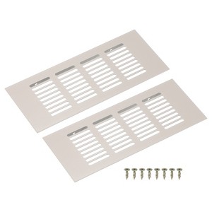 Unique Bargains Aluminum Alloy Cabinet Wardrobe Shoe Closet Rectangle Louvered Ventilation Grilles 2 Pcs - 1 of 4