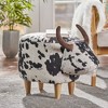 TiramisuBest Modern Cow-Shaped Animal Ottoman,Black & White Accent Stool for Living Room, Bedroom, Balcony, Garden, or Porch - 2 of 4