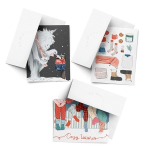 Holiday Winter Card Pack (3ct, Assorted) Yeti Mail, Cozy Wishes, Winter Essentials by Ramus & Co - 1 of 4