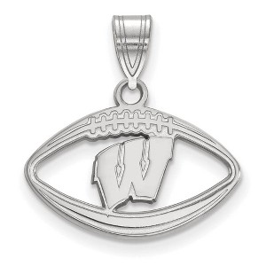 Black Bow Jewelry Sterling Silver Wisconsin Badgers NCAA Pendant - 1 of 3