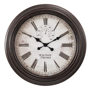 FURNIinspire Wall Clocks 20inch Round Living Room Decorative Roman Numeral Hanging Clock, Timepiece Vintage Wall Decor, Brown, 20"*20"*2" - 1 of 4