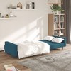 vidaXL Blue Velvet 2-Seater Sofa Bed - Convertible Loveseat Sleeper Couch for Living Room, Dorm, Office - Upholstered Twin Bed Size with Wooden Frame - 2 of 4