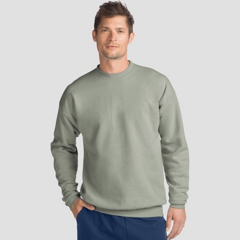 Hanes Men's Ecosmart Fleece Crewneck Sweatshirt - Light Green L : Target