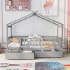 ALEXOUN Twin Size Kids Wooden Tent Bed with 2 Storage Drawers and Rails and Roof,for Kids Teens Girls & Boys,No Box Spring Needed - 2 of 4