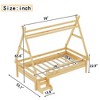 TIRAMISUBEST Twin/Full Size House Platform Bed with 2-Step Stairs, Kids Open Tent Bed with A Triangular Prism Frame - 4 of 4