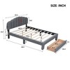 Queen Size Bed With Storage Drawers Headboard USB Ports Easy Assembly Teddy Fleece Platform Queen Bed Frames Upholstered - 3 of 4