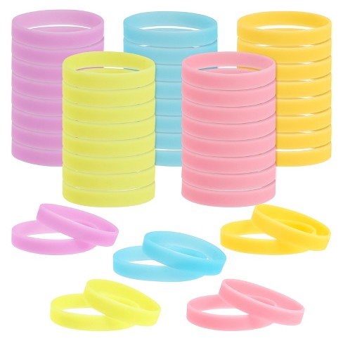 48 Pack Multi-Colored Silicone Bracelets Bulk Set for Sports Teams, Games,  Colored Wrist Bands for Sublimation, 8 Colors, 8 In