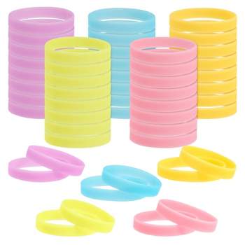 Blue Panda 50 Pack Jelly Silicone Bracelets Wristbands for Kids Adults, Birthday Party Favors (5 Colors)