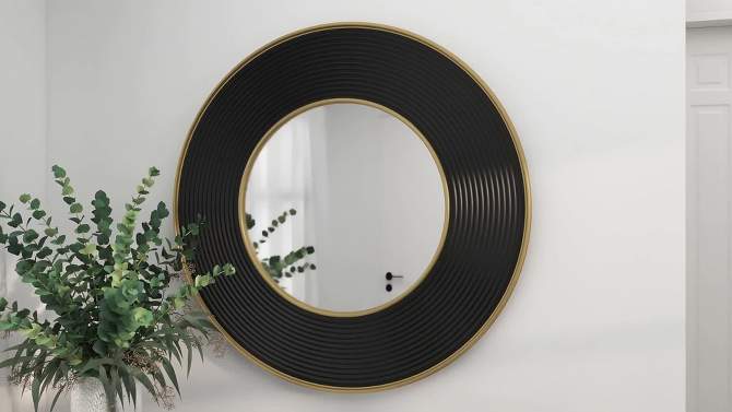 Metal Wall Mirror with Fluted Frame Black - CosmoLiving by Cosmopolitan, 2 of 19, play video