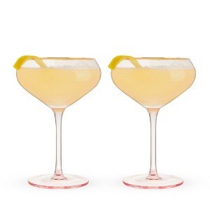 Twine Rose Crystal Coupe Glasses Drinking Set, Cocktail Glasses Coupe Martini Glasses 11.5oz Set of 2 - 1 of 4