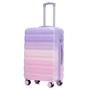 TopComfy Luggage 20 24 28 Inch Travel Suitcase Spinner Wheel Luggage Set Gradient Color Carry On Suitcase for Travel, Purple, 19.69"*11.61"*30.51" - 1 of 4