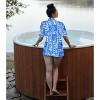 LA LEELA Women's Button Down Blouses Casual Summer Beach Party Short Sleeve Floral Blouses Button Up Hawaiian Dresses for Women - 2 of 4
