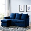 HOMES: Inside + Out Henri Upholstered Sofa Dressy Blue: Modern L-Shaped, Microfiber, Wood Legs, Foam Filled - 2 of 4