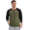 INSPIRE CHIC Men's Long Sleeve Tops Color Block Casual Raglan T-Shirt - 4 of 4