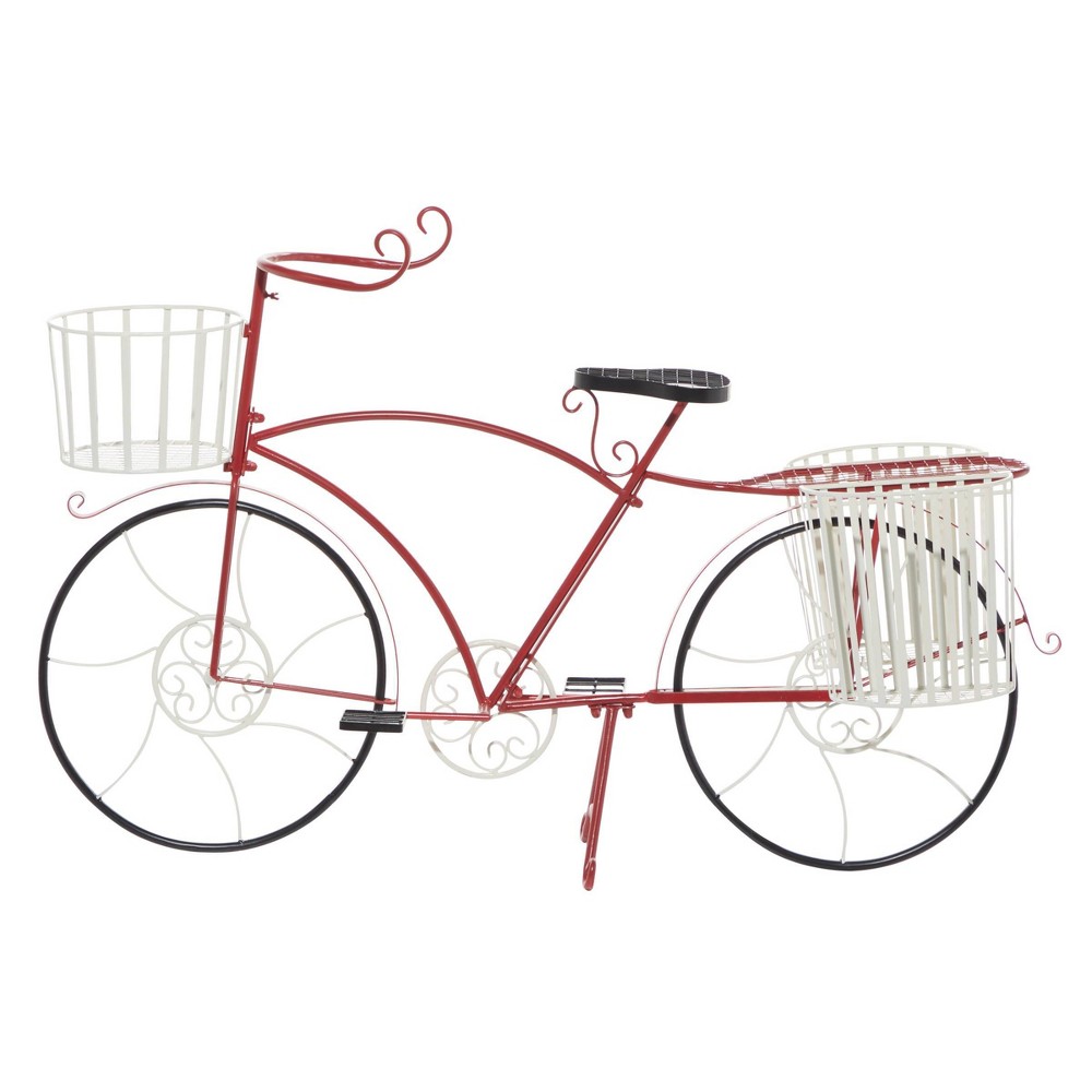 Photos - Flower Pot Large Rectangular Metal Bicycle Planter Red - Olivia & May