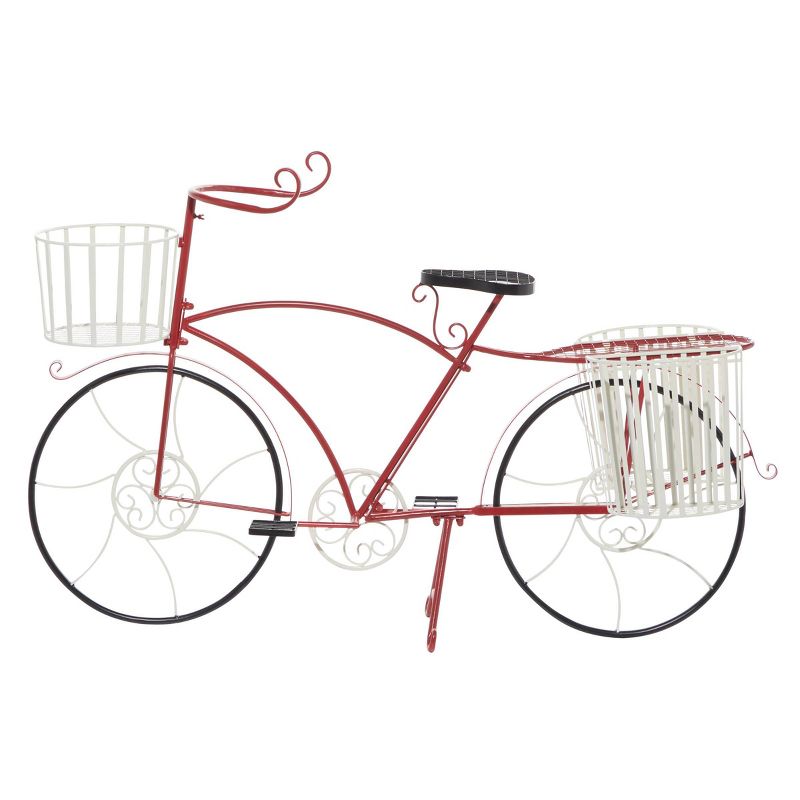 Large Rectangular Metal Bicycle Planter Red - Olivia &#38; May, 1 of 7