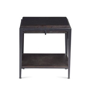 Waco End Table Espresso - Steve Silver Co.: Ash Veneer, Iron Frame, Glass Insert, Shelf - 1 of 3