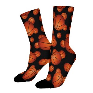 Basketball Women Printed Crew Socks Funny Funky Socks Soft Polyester Novelty Gifts for Artists Men - 1 of 4