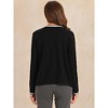 Allegra K Women's Contrast Color Knit Long Sleeve Open Front Sweater Cardigan - 4 of 4