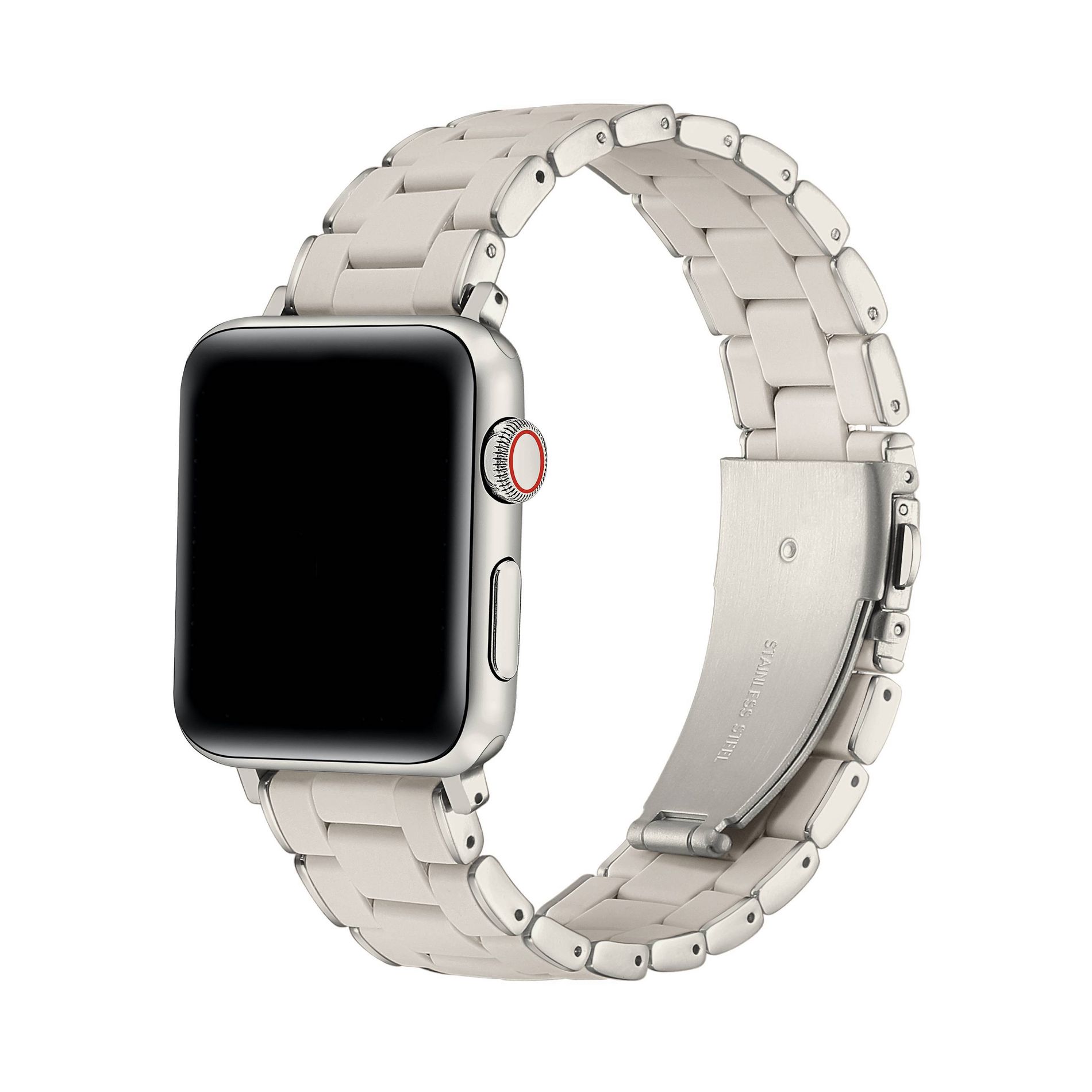 Posh Tech Orla Silicone Steel Band for Apple Watch - Beige