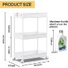 Belffin Rolling Storage Cart 3 Tier, Bathroom Cart Organizer Laundry Room Organizer Utility Cart Mobile Shelving Unit Multi-Functional Shelves White - 3 of 4