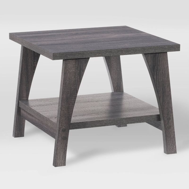Hollywood Side Table with Lower Shelf Dark Gray - CorLiving, 3 of 9