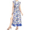 LA LEELA Women's Summer Vacation Holiday Wear Front Open Chunky Beach Beachwear Duster Cardigan M-L Cobalt_AB943 - 3 of 4
