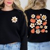 Simply Sage Market Women's Graphic Sweatshirt Distressed Flowers and Pumpkins Front and Back - 2 of 4